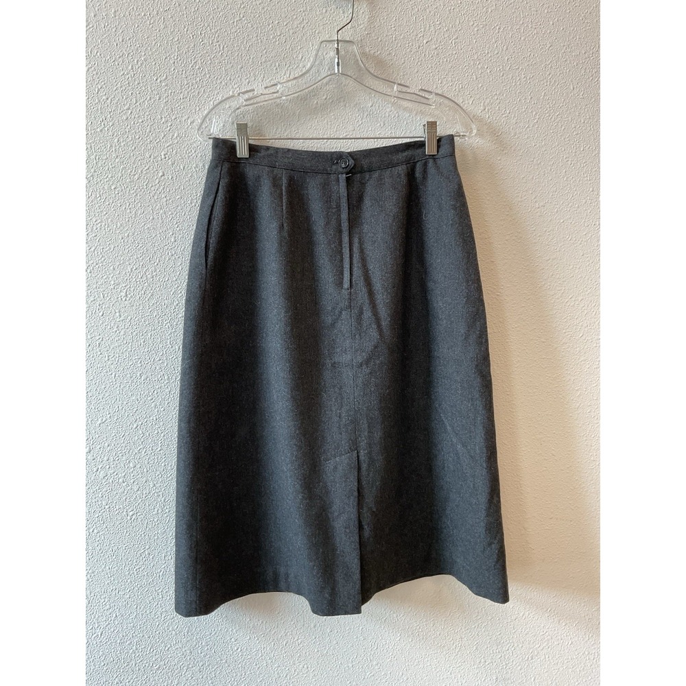 Vintage‎ Black Wool Skirt Midi Length Union Maid Women's